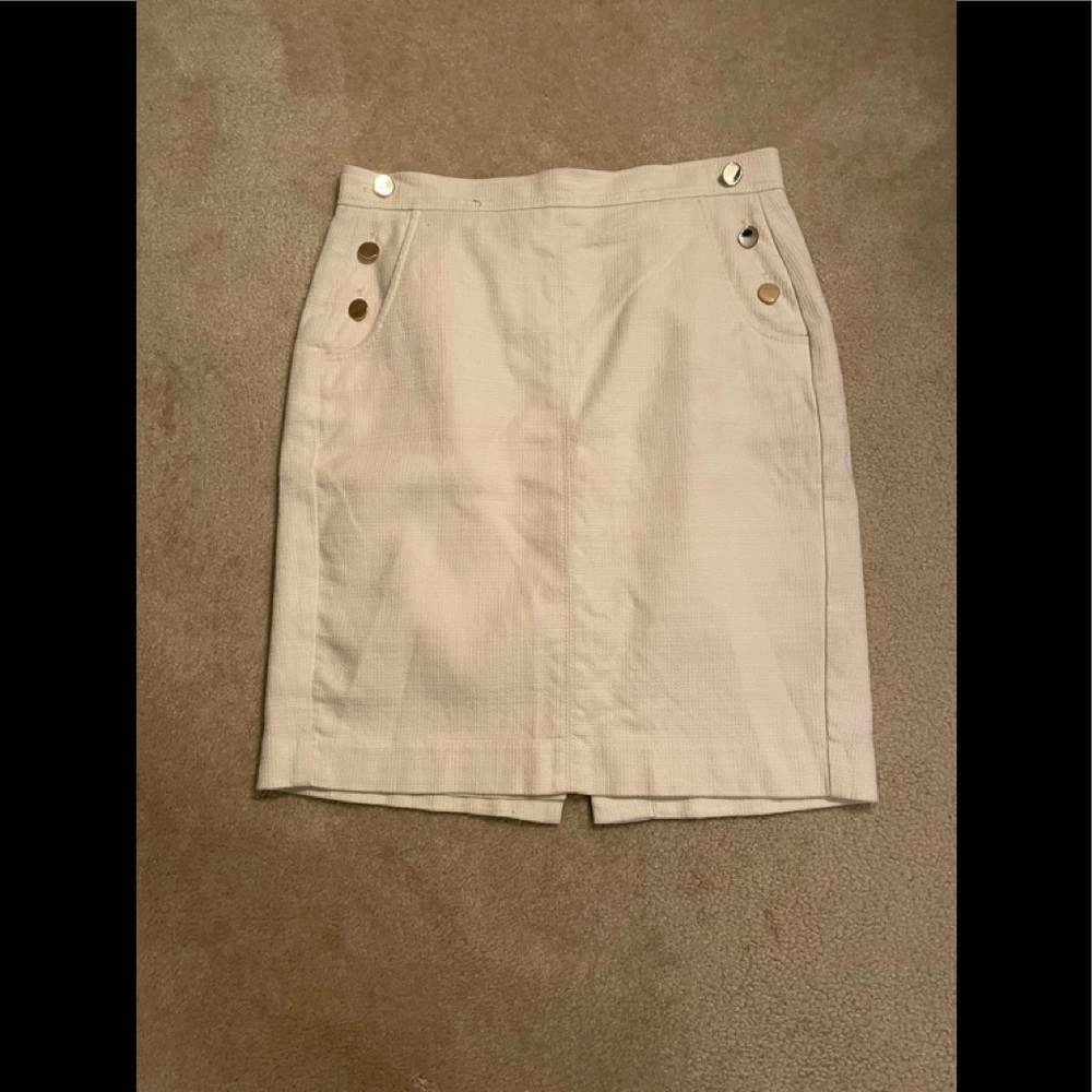 Ann Taylor Loft Off White thicker Cotton Skirt size 6